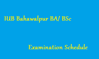 IUB Bahawalpur BA BSc Examination Schedule