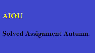 AIOU Solved Assignment Autumn 2025