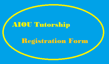 AIOU Tutorship Registration Form 2025