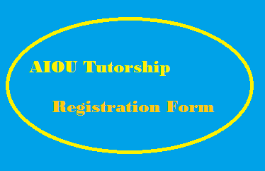 AIOU Tutorship Registration Form 2025