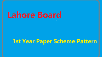 Lahore Board 1st Year Paper Scheme Pattern