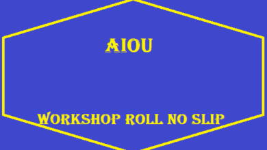 AIOU Workshop Roll No Slip