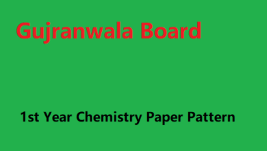 Gujranwala Board 1st Year Chemistry Paper Pattern