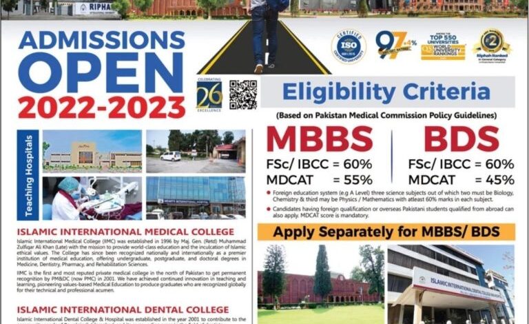 Islamic International Medical College Rawalpindi Admission