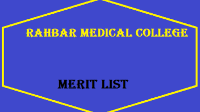 Rahbar Medical College Merit List