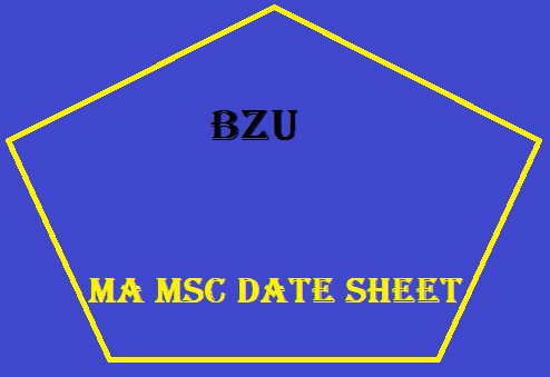 BZU Multan MA MSc Date Sheet