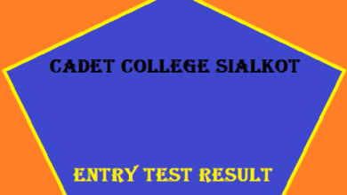 Cadet College Sialkot Entry Test Result