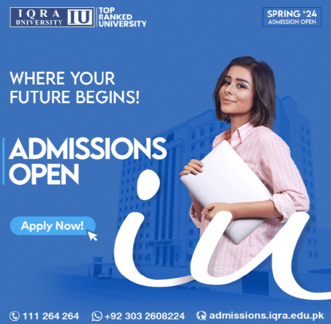 IQRA University Spring Admissions 2025