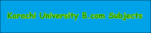 B.com Subjects List Karachi University