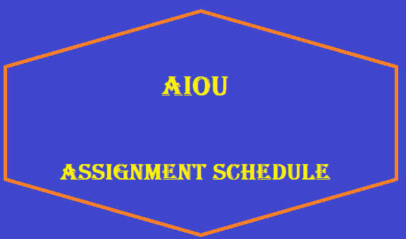 Aiou Assignment Schedule 2025