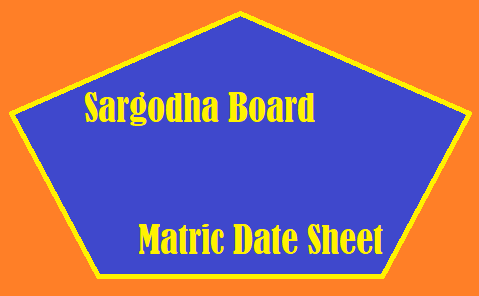 Bise Sargodha Board Matric Date Sheet