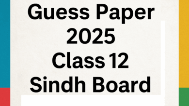 Guess Paper 2025 Class 12 Sindh Board
